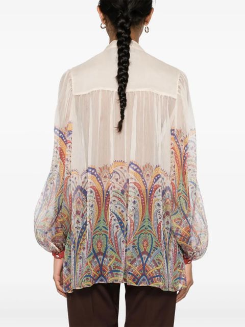 ETRO graphic-print silk blouse - Neutrals