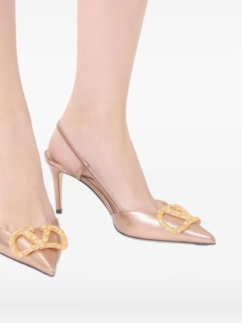 Valentino Garavani 80mm VLogo Signature slingback pumps - Pink