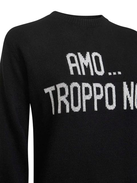 MC2 Saint Barth jacquard embroidery sweater - Black