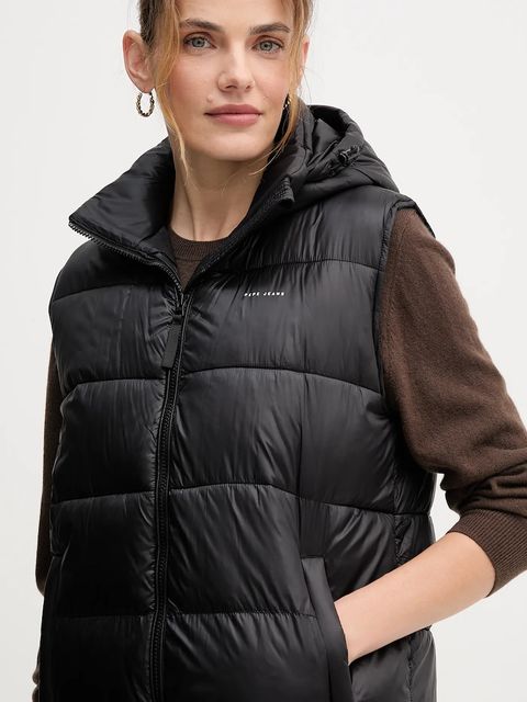 Pepe Jeans bezrękawnik kolor czarny zimowy PL4024359