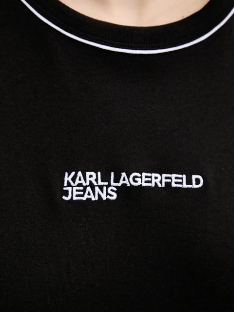 Karl Lagerfeld Jeans t-shirt bawełniany damski kolor czarny A3W17098
