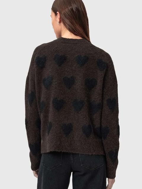 AllSaints sweter z dodatkiem wełny AMORA damski kolor czarny ciepły W043KC