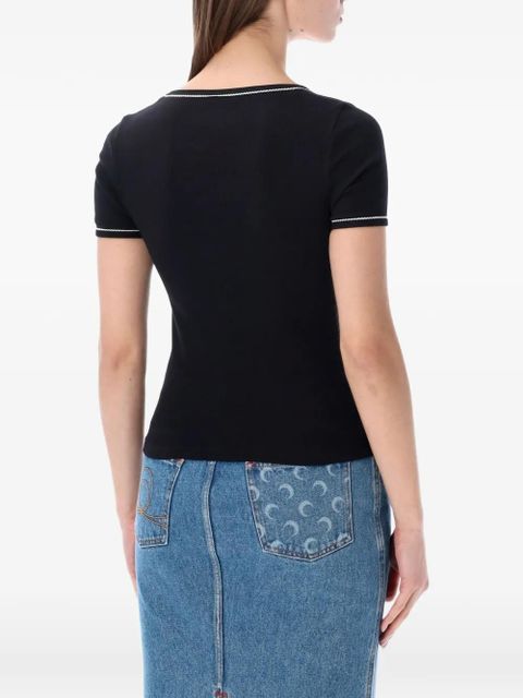 Marine Serre logo-detail T-shirt - Black - zdjęcie produktu nr 2