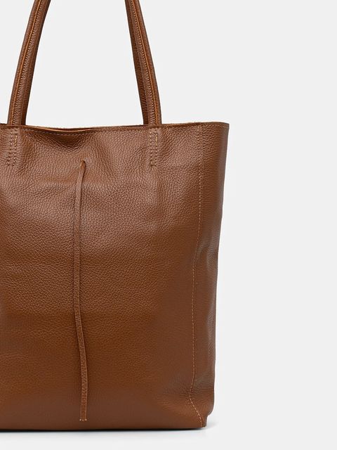 Answear.LAB torebka skórzana kolor brązowy