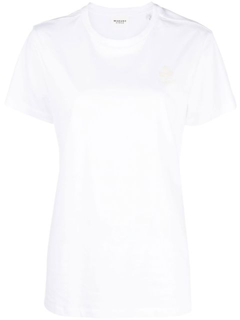 MARANT ÉTOILE Aby logo-embroidered T-shirt - White - zdjęcie produktu nr 1