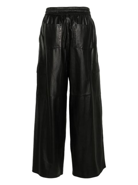 Yves Salomon wide-leg leather cargo trousers - Black - zdjęcie produktu nr 2