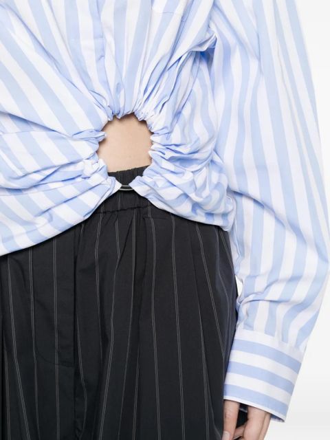 Sportmax Palmizi striped knotted shirt - Blue