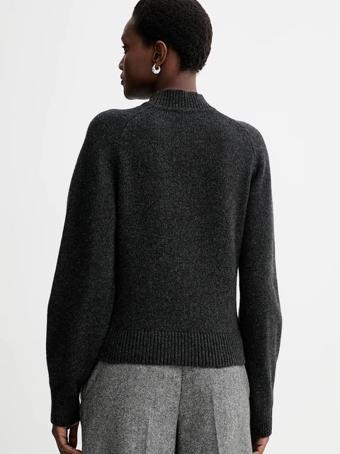 Sessun sweter wełniany damski kolor szary z półgolfem 25109005