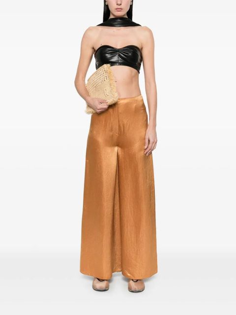 Nanushka satined trousers - Brown