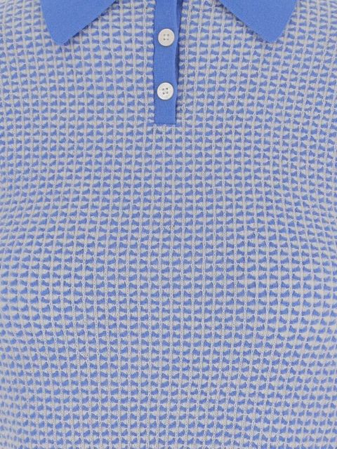 Guest In Residence Pique Shrunken cashmere polo shirt - Blue