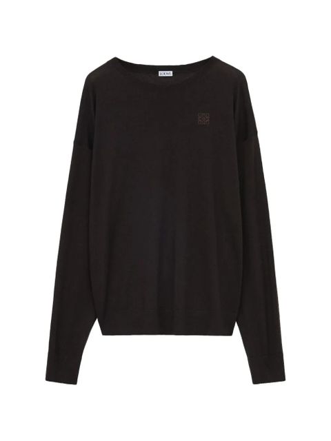 LOEWE logo-embroidered jumper - Brown - zdjęcie produktu nr 1