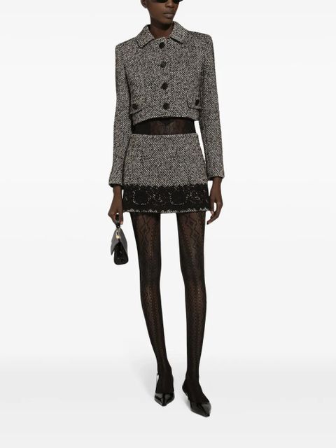 Dolce & Gabbana tweed cropped jacket - Brown