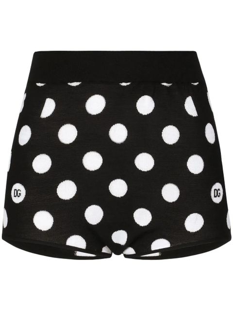 Dolce & Gabbana polka dot-pattern high-waisted shorts - Black - zdjęcie produktu nr 1