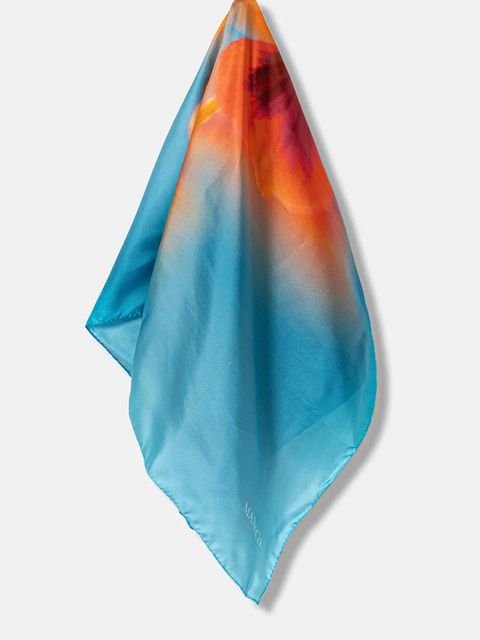 MAX&Co. apaszka jedwabna damska kolor niebieski wzorzysta 2526546046200 - zdjęcie produktu nr 1