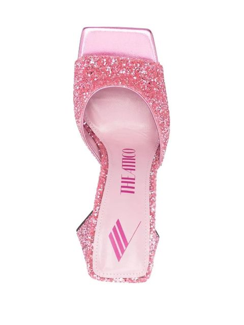 The Attico Devon 115mm sequin-embellished mules - Pink