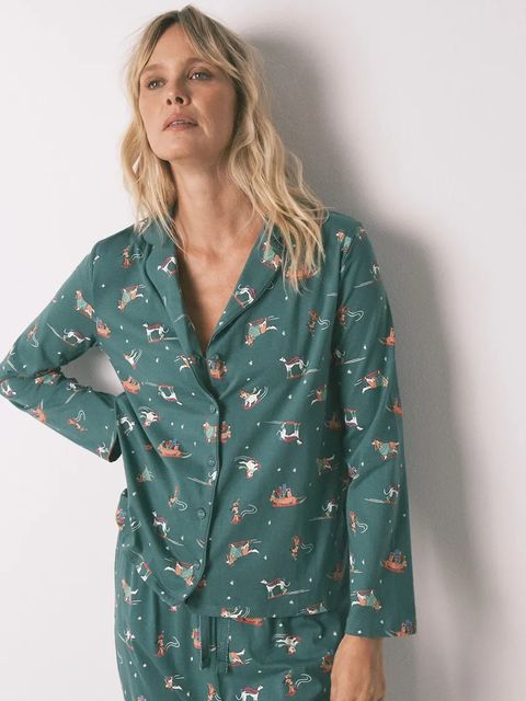 women'secret komplet piżamowy bawełniany damska kolor zielony bawełniana 3592475