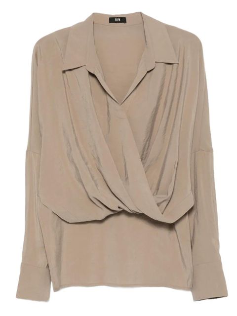 Eleh wrap-effect cotton blouse - Neutrals - zdjęcie produktu nr 1
