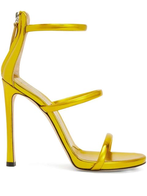 Giuseppe Zanotti metallic-effect high-heeled sandals - Yellow - zdjęcie produktu nr 1