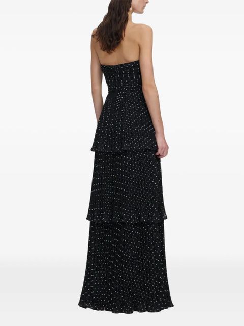 Self-Portrait polka-dot tiered dress - Black - zdjęcie produktu nr 2