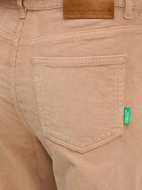 United Colors of Benetton spodnie damskie kolor beżowy szerokie high waist 41ULDE029