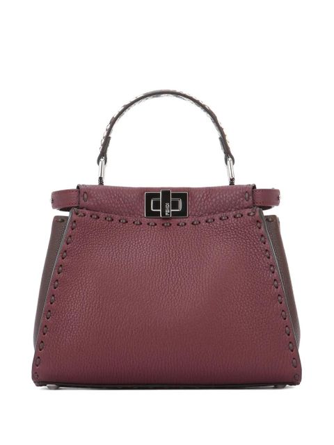 FENDI mini Peekaboo leather tote bag - Red - zdjęcie produktu nr 1