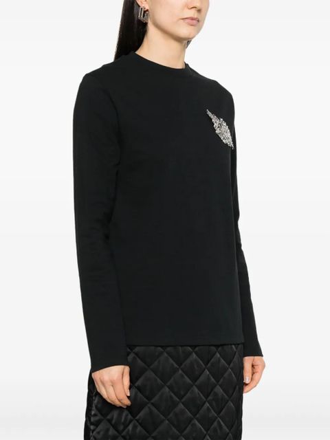 Jil Sander brooch-detail T-shirt - Black