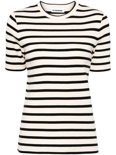 Jil Sander striped cotton T-shirt - Neutrals - zdjęcie produktu nr 1