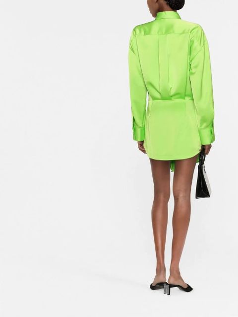 The Attico Candice asymmetric mini dress - Green