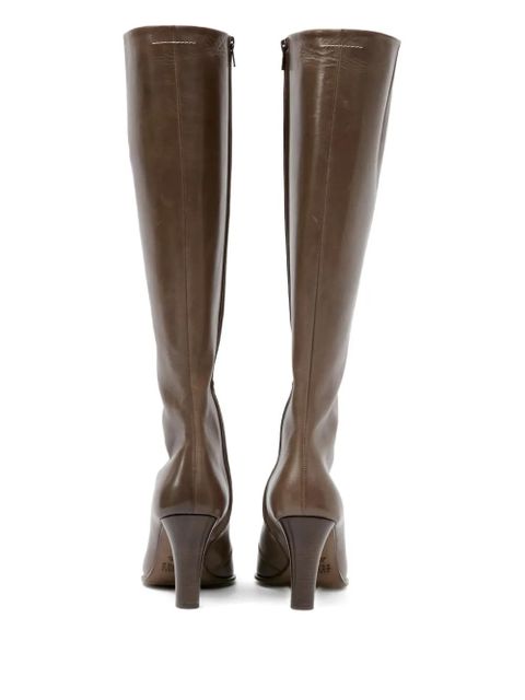 MM6 Maison Margiela pointed-toe knee-high boots - Brown