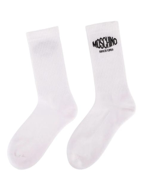 Moschino logo-embroidered socks - White - zdjęcie produktu nr 1