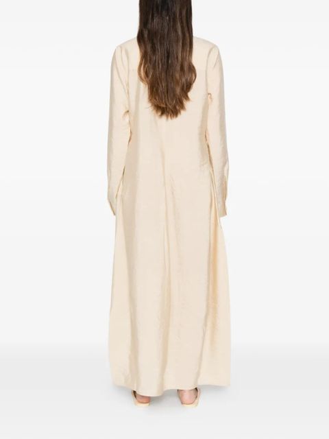 TOTEME split collared maxi dress - Neutrals