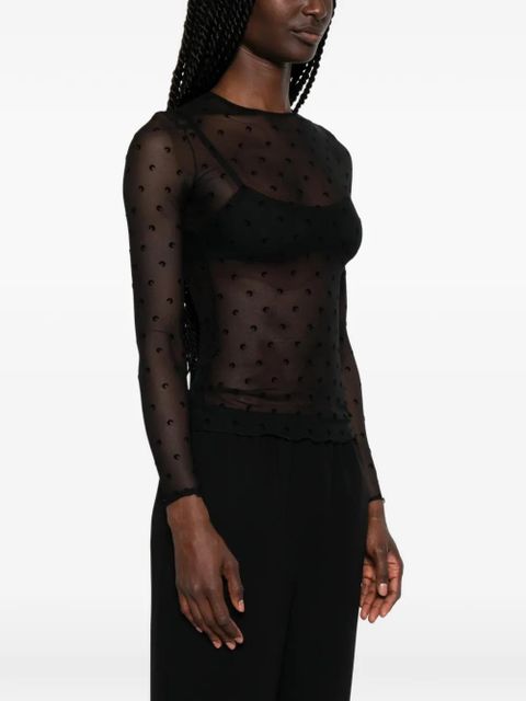 Marine Serre moon-print T-shirt - Black