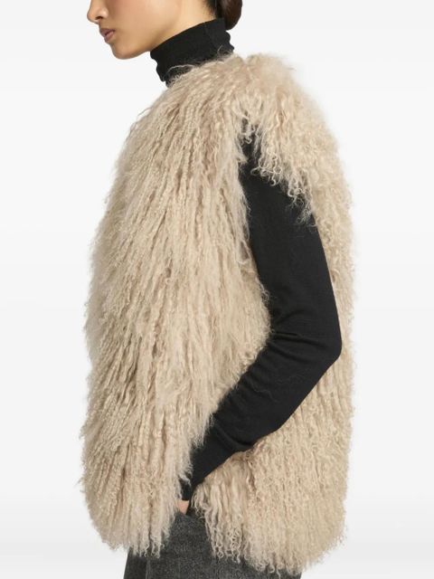 Yves Salomon sleeveless shearling jacket - Neutrals