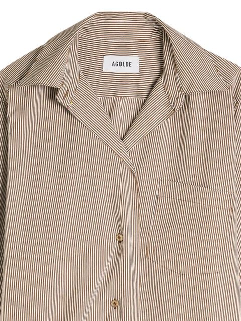 AGOLDE Jakarta striped buttoned top - Neutrals - zdjęcie produktu nr 2