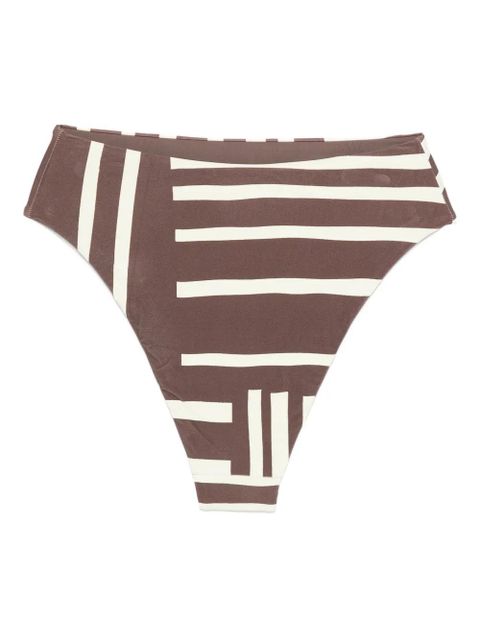 SIR. Linocut striped bikini bottom - Brown - zdjęcie produktu nr 2