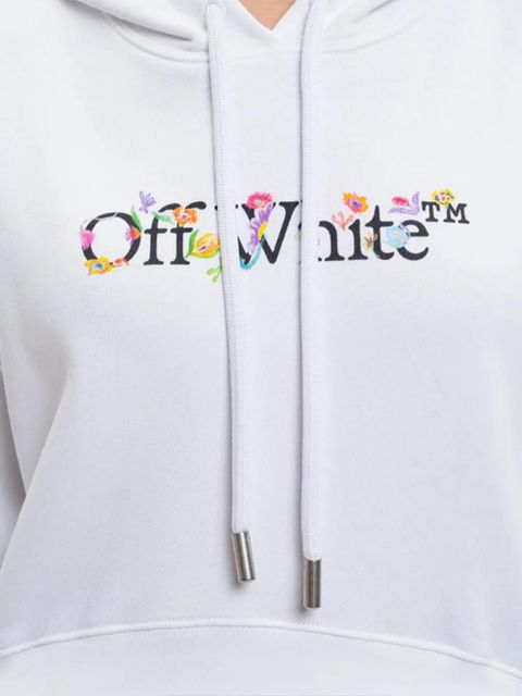 Off-White floral-print hooded knitwear