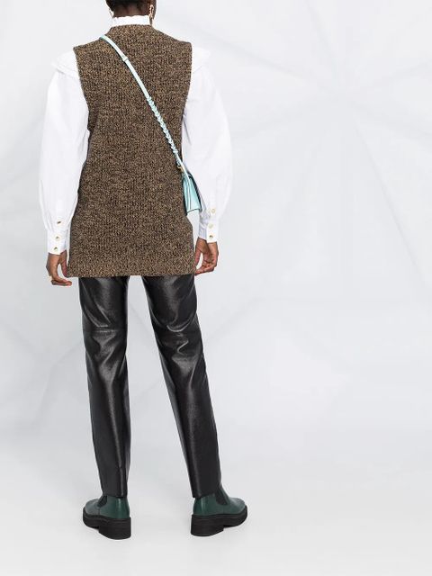 GANNI sleeveless mock neck jumper - Neutrals