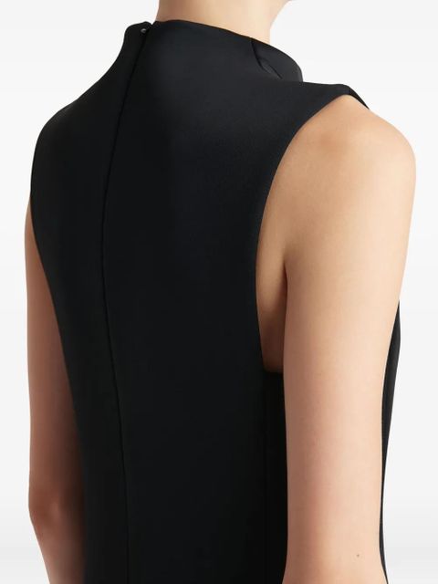 KHAITE slit-detail sleeveless midi dress - Black