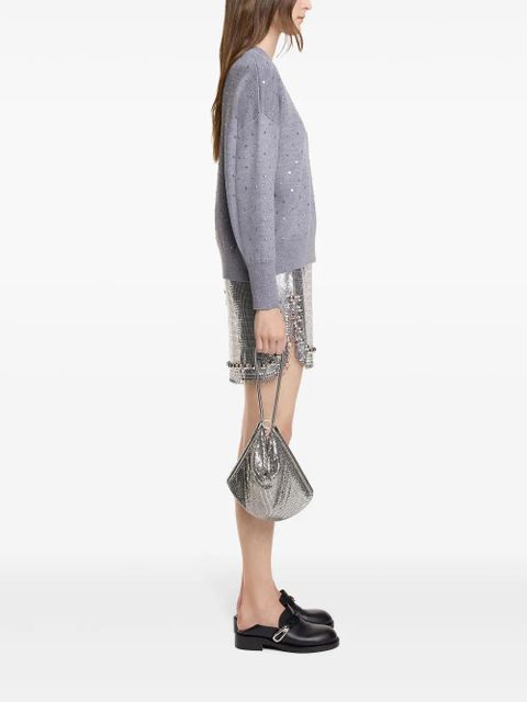 Rabanne stud-embellished mini skirt - Silver