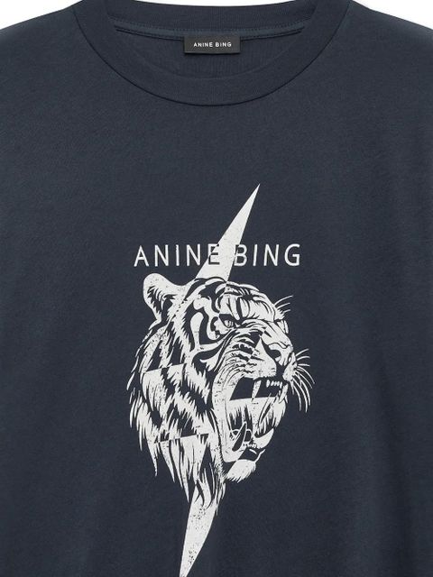 ANINE BING Wagner tiger-graphic T-shirt - Blue