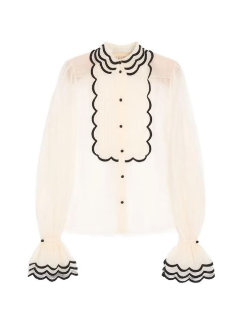 Valentino Garavani embroidered organza shirt - Neutrals - zdjęcie produktu nr 1