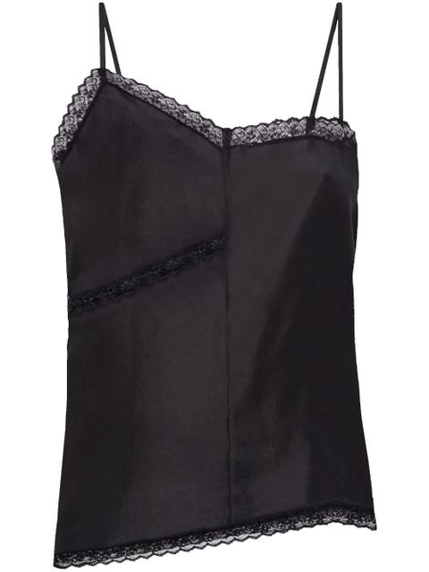 MM6 Maison Margiela lace-detail silk top - Black - zdjęcie produktu nr 1
