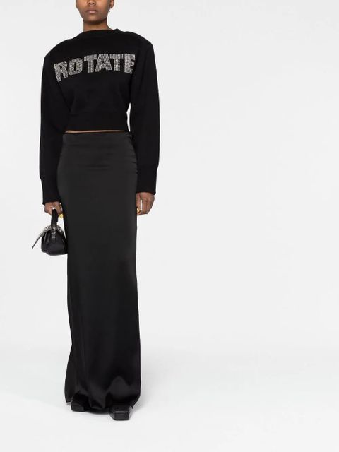 ROTATE BIRGER CHRISTENSEN long sleeves cropped sweatshirt - Black