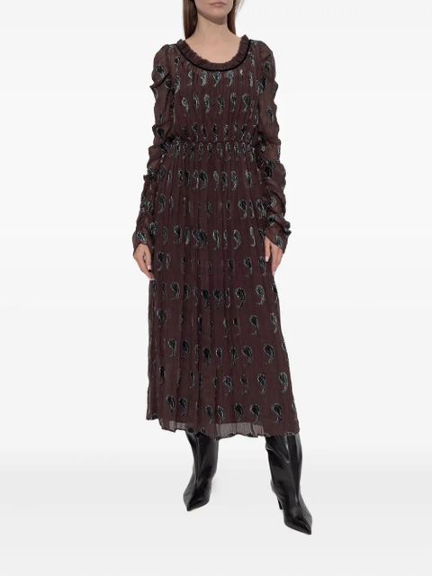 Tory Burch paisley-print midi dress - Brown
