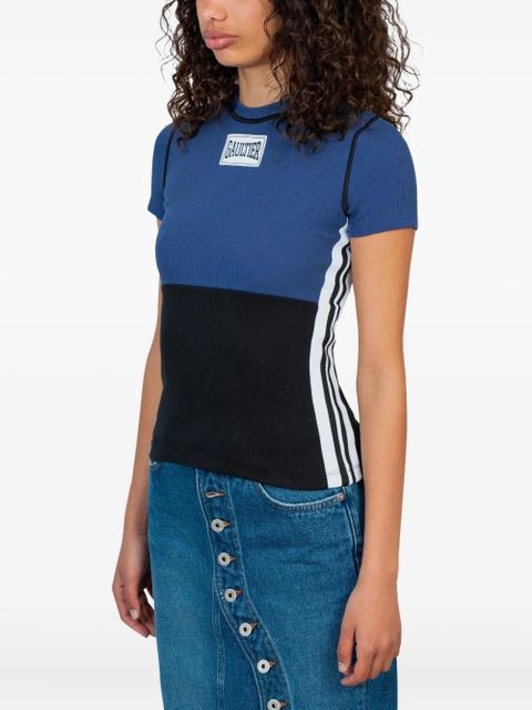 Jean Paul Gaultier ribbed panelled t-shirt - Blue - zdjęcie produktu nr 2