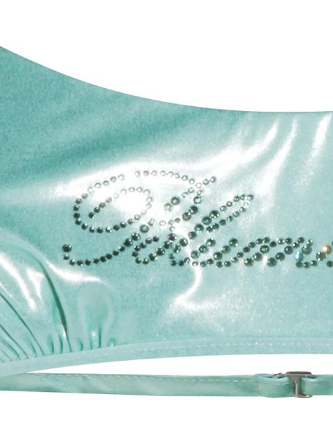 Blumarine logo-detail bikini top - Blue