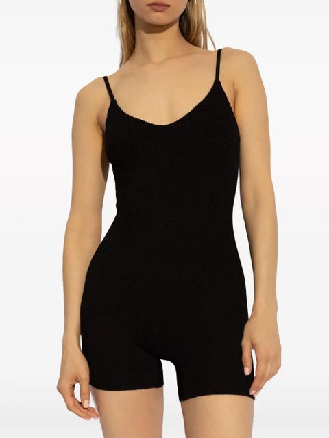 Bond-eye sleeveless seersucker bodysuit - Black