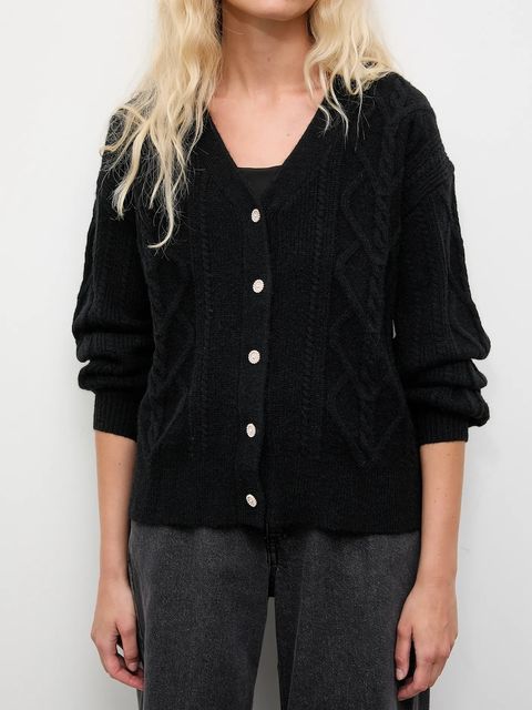 Answear.LAB kardigan z kaszmirem damski kolor czarny