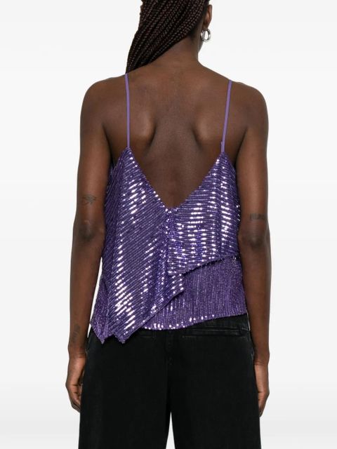 PINKO Tosato sequin-embellished ruffled top - Purple