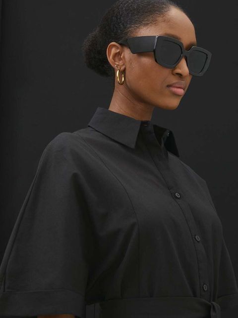 Answear.LAB sukienka kolor czarny maxi rozkloszowana